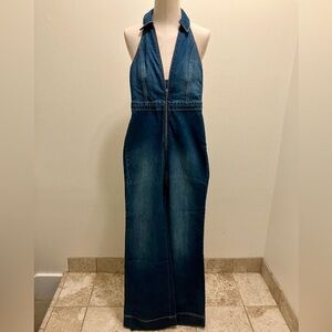Alice + Olivia Halterneck Flare Jumpsuit